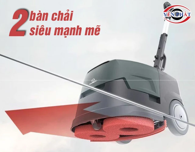 Máy chà sàn liên hợp mini Kumisai KMS-2E có 2 bàn chải