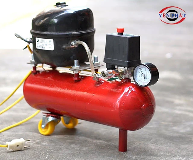 Chế máy nén khí từ block tủ lạnh