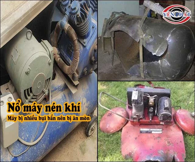 máy nén khí nổ do han gỉ
