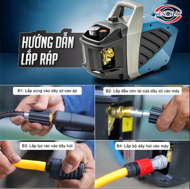 cách dùng máy phun rửa xe Zetmoto