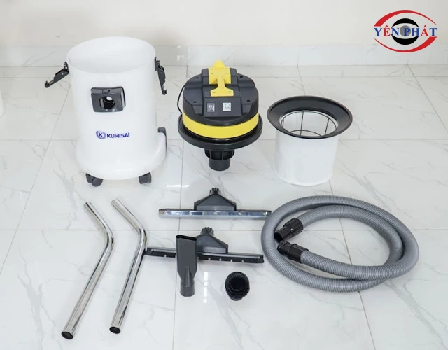 Phụ kiện máy hút bụi Kumisai KMS 30S thùng nhựa - màu vàng