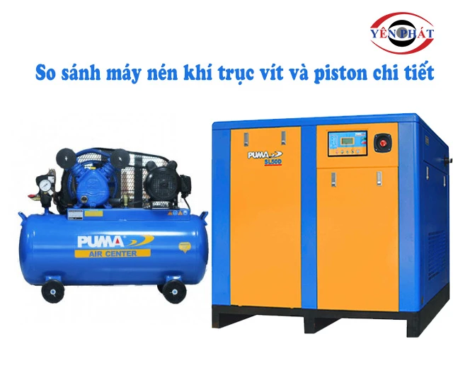 so sánh máy nén khí trục vít và piston