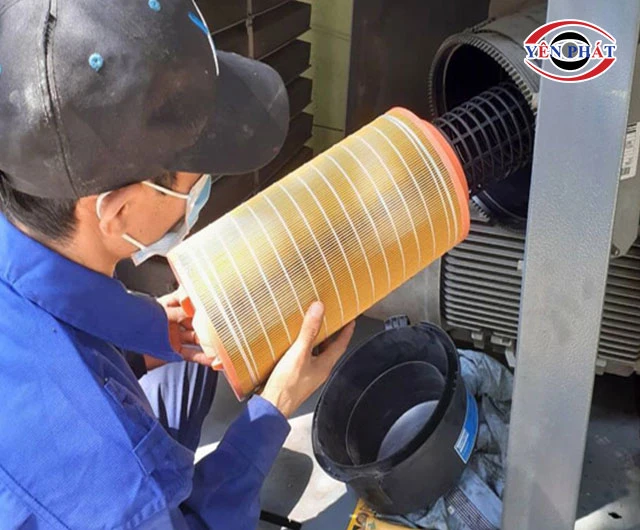 lắp lọc gió máy nén khí