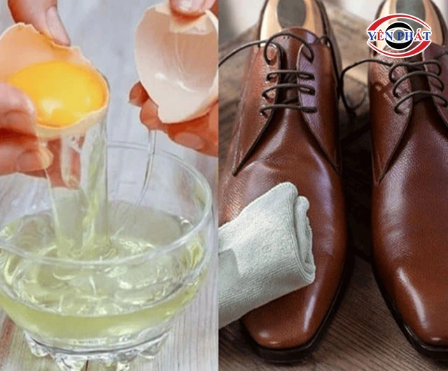 sửa giày da bị nhăn bằng lòng trắng trứng gà