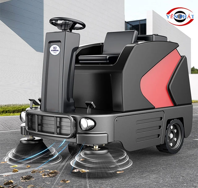 Kiểu dáng xe quét rác ngồi lái nhà xưởng Kumisai KMS-S6