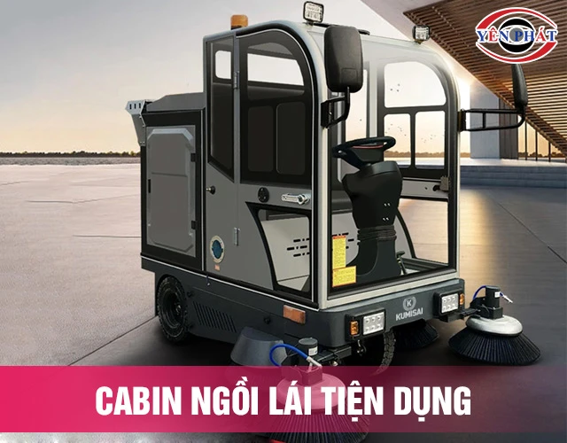 Cabin ngồi lái xe quét rác ngồi lái Kumisai KMS 1900D