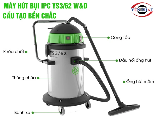 cấu tạo máy hút bụi công nghiệp IPC YS3/62 W&D