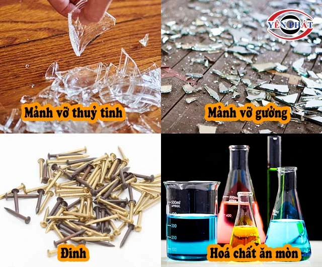 các loại rác thải nguy hiểm với máy