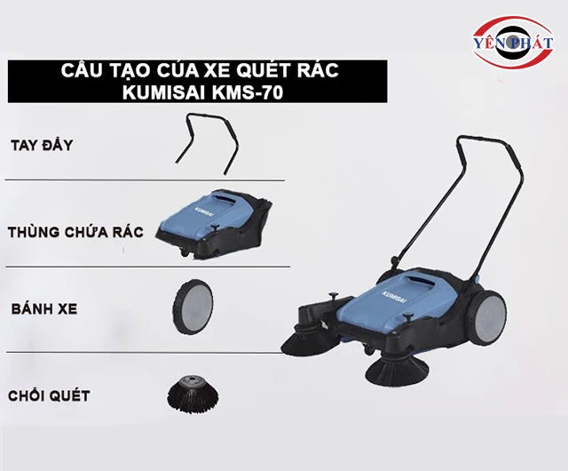 cấu tạo xe quét rác Kumisai KMS-70