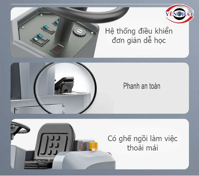 Khoang ngồi lái xe quét rác Kumisai KMS S4