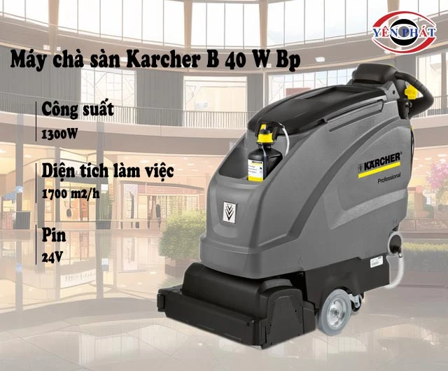 dung lượng pin máy chà sàn Karcher B 40 W Bp