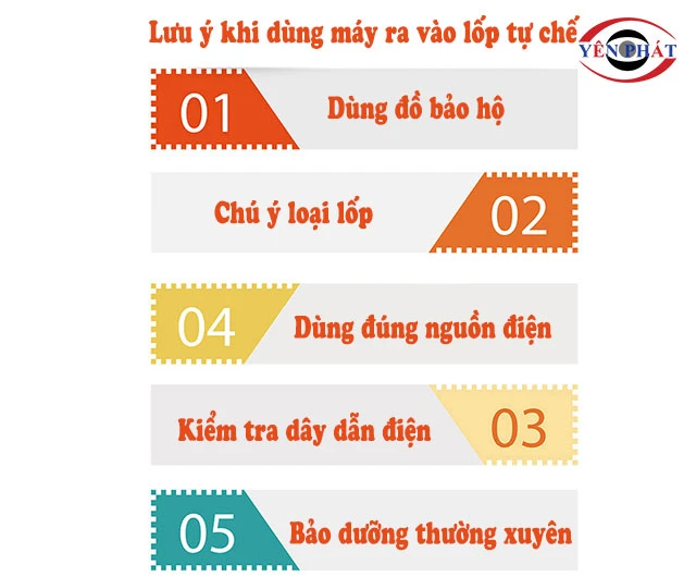 Lưu ý khi dùng máy ra vào lốp tự chế 