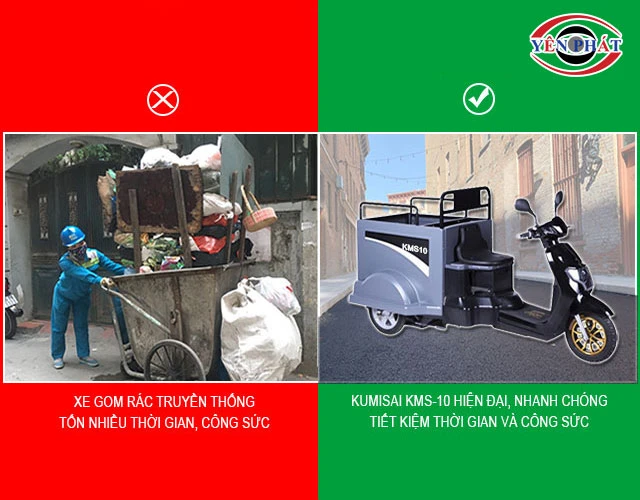 nên dùng Xe gom rác Kumisai KMS-10