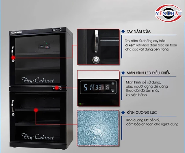 cánh cửa của tủ chống ẩm Kumisai DHC 400