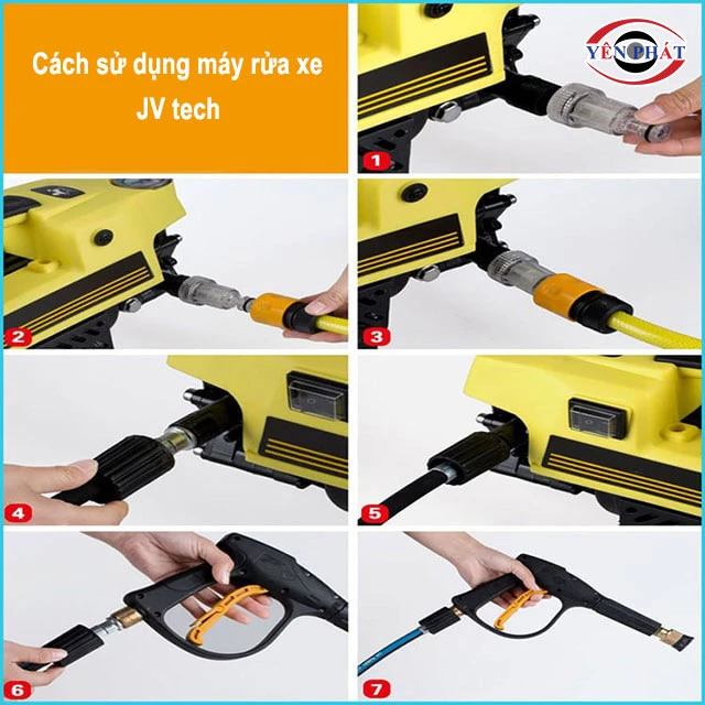cácd dùng máy rửa xe JV tech