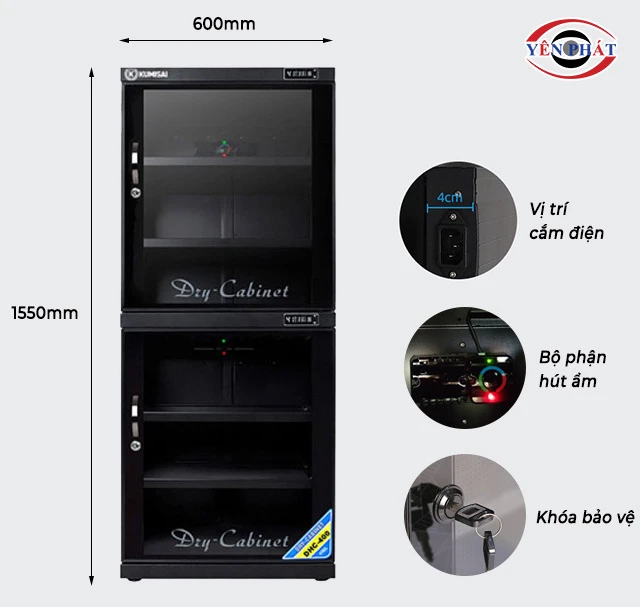 ổ khoá của tủ chống ẩm Kumisai DHC 400