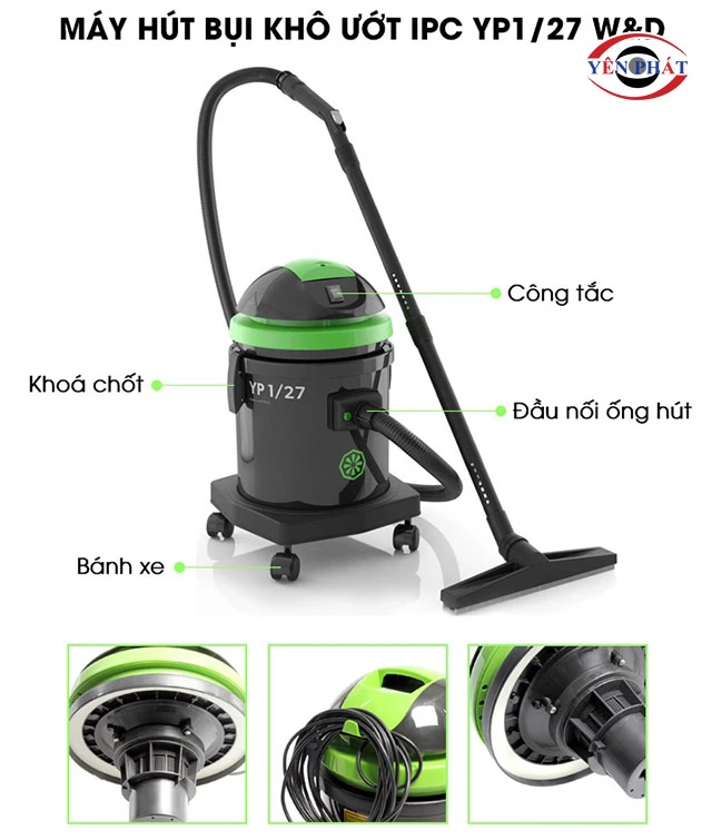  Máy hút bụi khô & ướt IPC YP1/27 W&D 