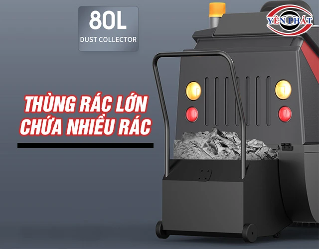 Thùng rác xe quét rác công nghiệp ngồi lái Kumisai KMS GS1