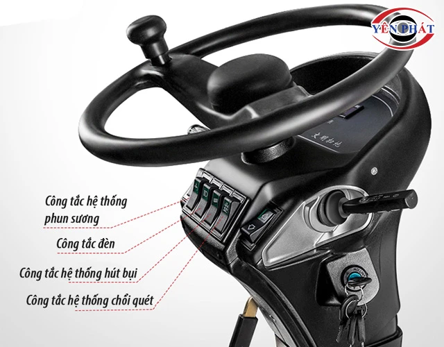 Vô lăng xe quét rác công nghiệp ngồi lái Kumisai KMS-S13