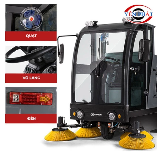 Xe quét rác công nghiệp ngồi lái Kumisai KMS - S10 4