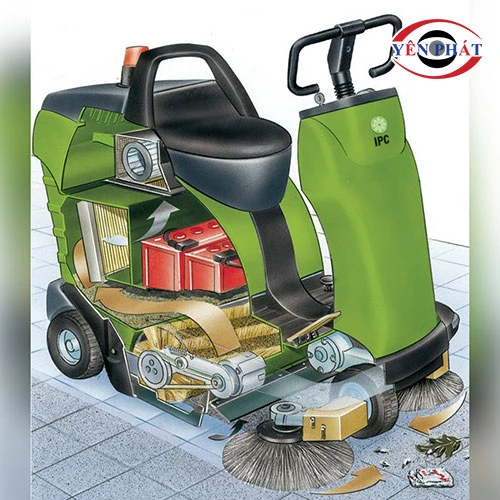 Xe quét rác đường ngồi lái công nghiệp IPC 1050 2