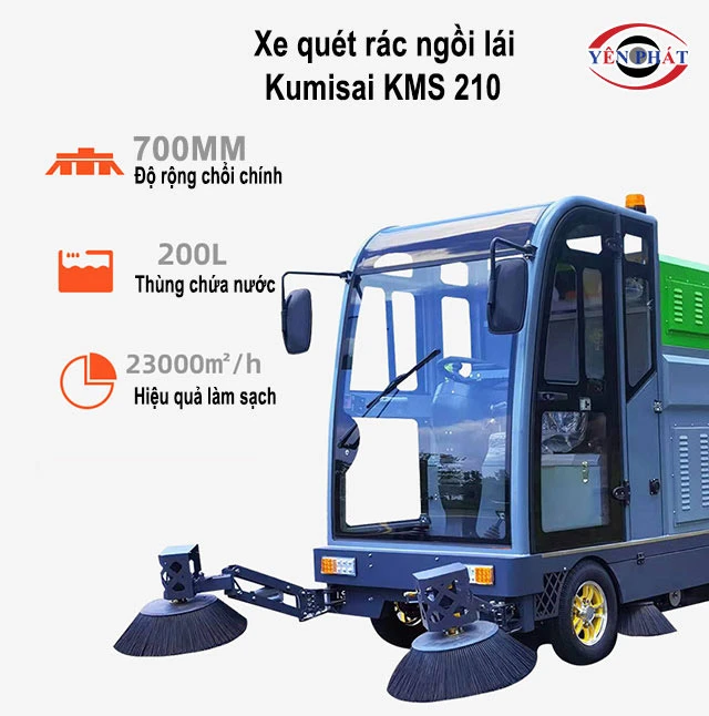 Xe quét rác ngồi lái Kumisai KMS 210