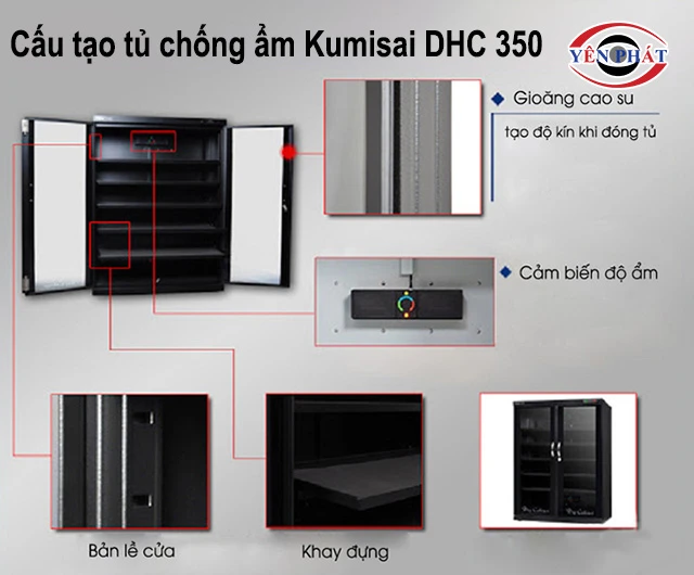 cấu tạo tủ chống ẩm Kumisai DHC 350