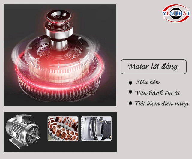 Motor siêu bền, ít phát sinh hư hỏng