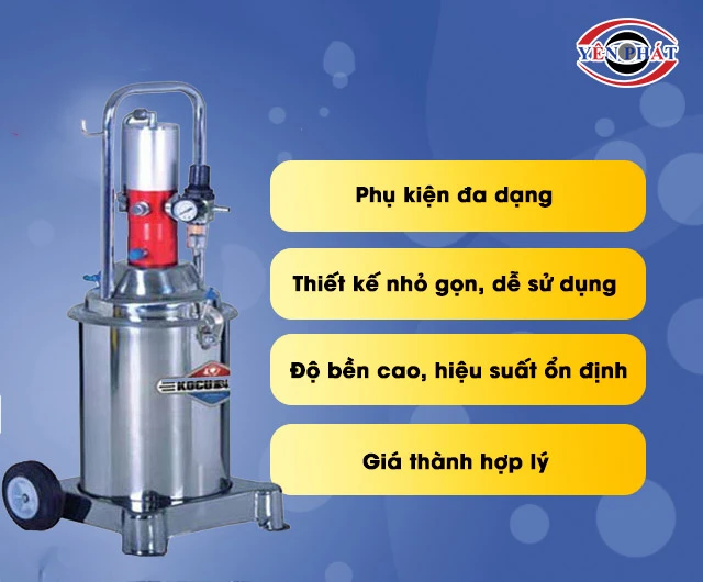 ưu điểm Máy bơm mỡ khí nén Kocu US-8