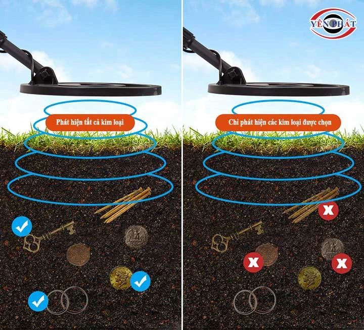 tần số làm viếc giúp phát hiẹn kim loại