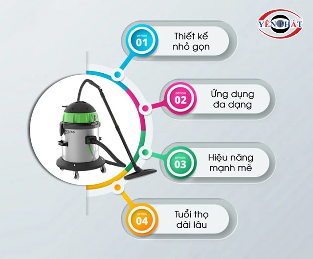 ưu diểm của Máy hút bụi IPC YS2/45 W&D