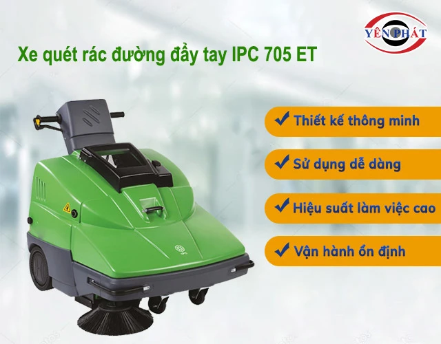 ưu điểm của xe quét rác IPC 705 ET