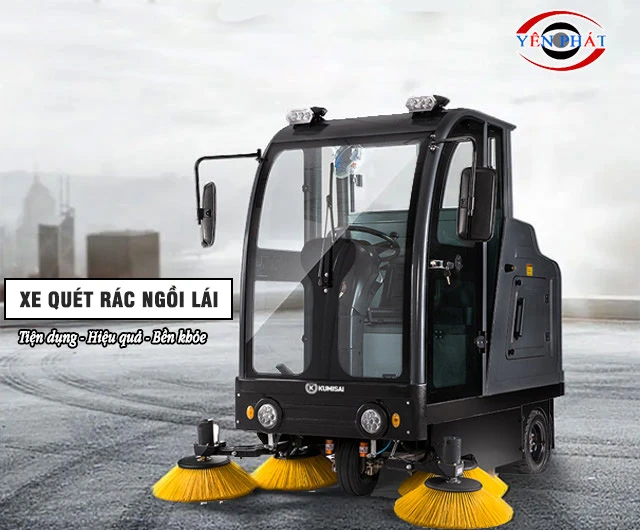Xe quét rác ngồi lái - Giải pháp vệ sinh đô thị