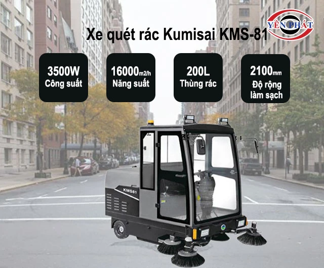 công suất của xe quét rác Kumisai KMS-81