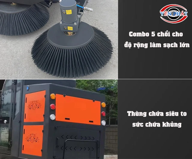 Combo thùng chứa và chổi siêu lớn
