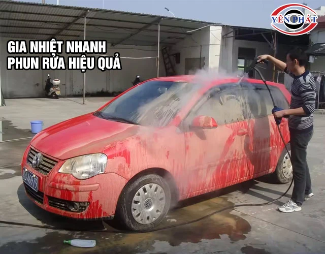 Máy rửa xe hơi nước nóng Kumisai KMS90 gia nhiệt nhanh
