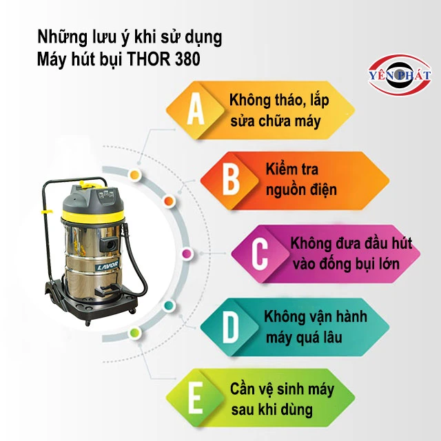 lưu ý khi dùng Máy hút bụi THOR 380