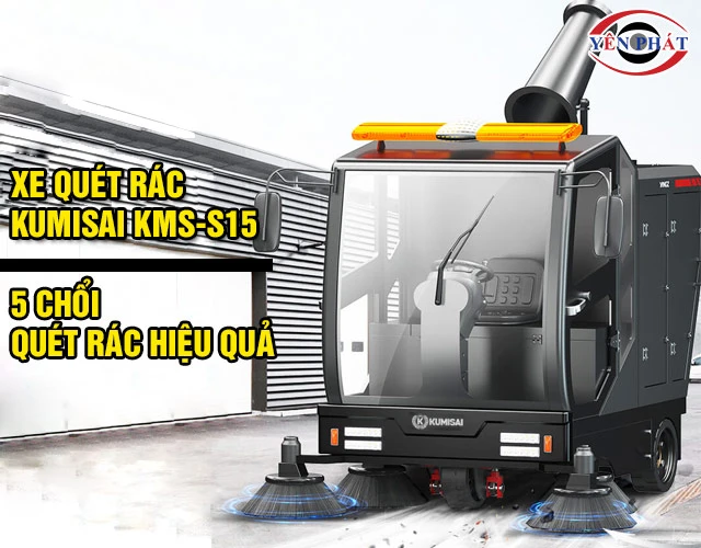 Xe quét rác Kumisai KMS-S15 quét đường hiệu quả