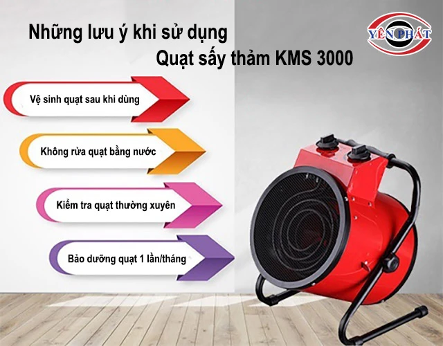 lưu ý khi sử dụng quạt kumisai KMS 3000