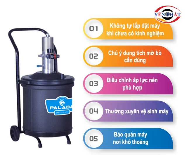lưu ý khi sử dụng Máy bơm mỡ Palada PD-9X