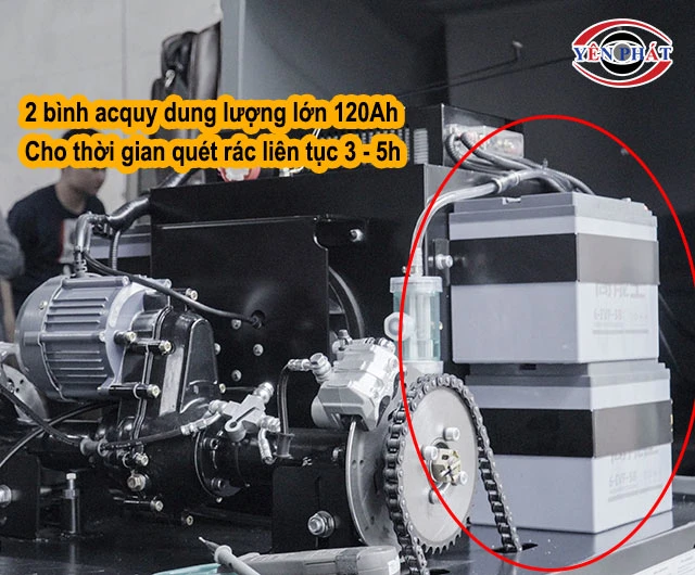 bình acquy của xe quét rác Kumisai KMS-82