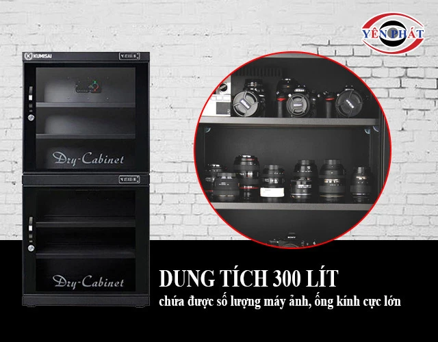 Tủ chống ẩm Kumisai DHC 300 dung tích lớn
