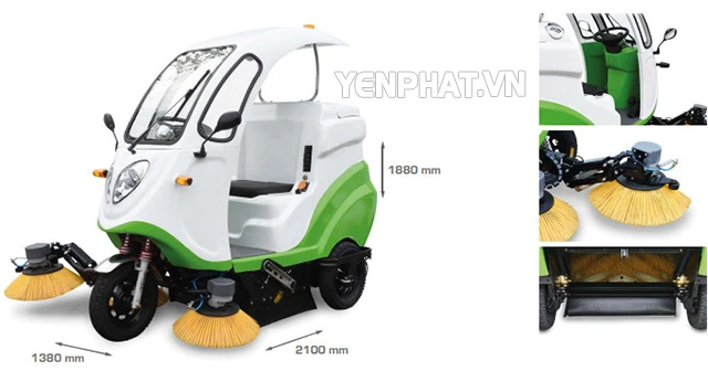 cấu tạo Xe quét rác ngồi lái Kumisa KMS 120A