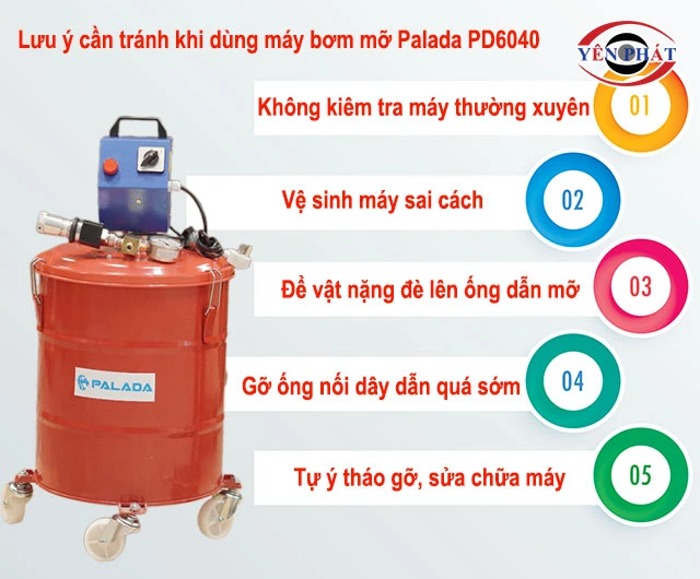 Những sai lầm khi dùng máy bơm mỡ Palada PD6040