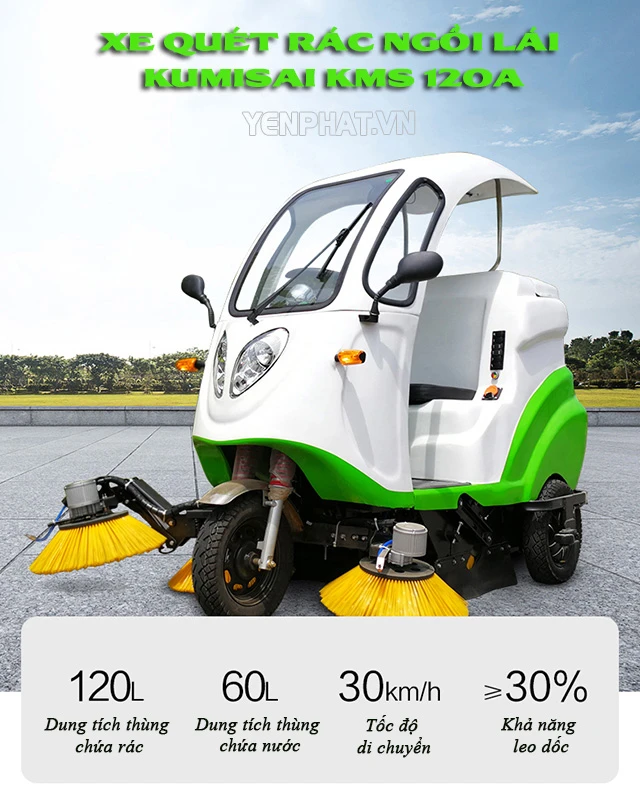 Xe quét rác ngồi lái Kumisa KMS 120A
