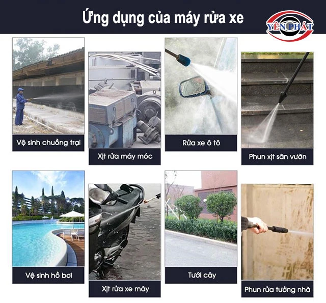 ứng dụng máy rửa xe