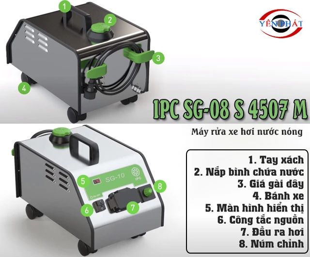Cấu tạo máy rửa hơi nước nóng IPC SG-08 S 4507 M