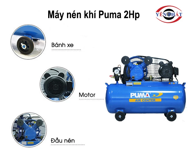 cấu tạo máy khí nén 2Hp