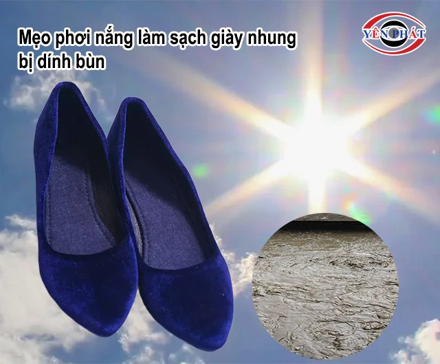 Mẹo phơi nắng làm sạch giày nhung bị dính bùn