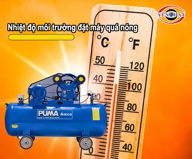 nhiệt độ môi trường đặt máy cao